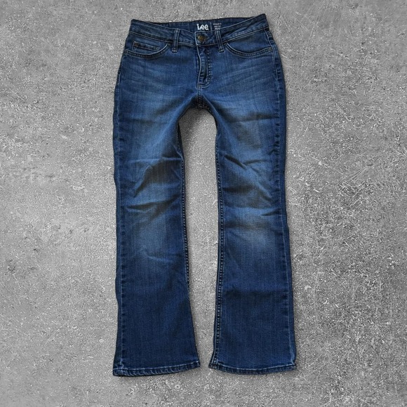 Lee Denim - Lee Jeans Womens 6P Regular Bootcut Mid Rise Dark Wash Blue Denim 1CMBEW7